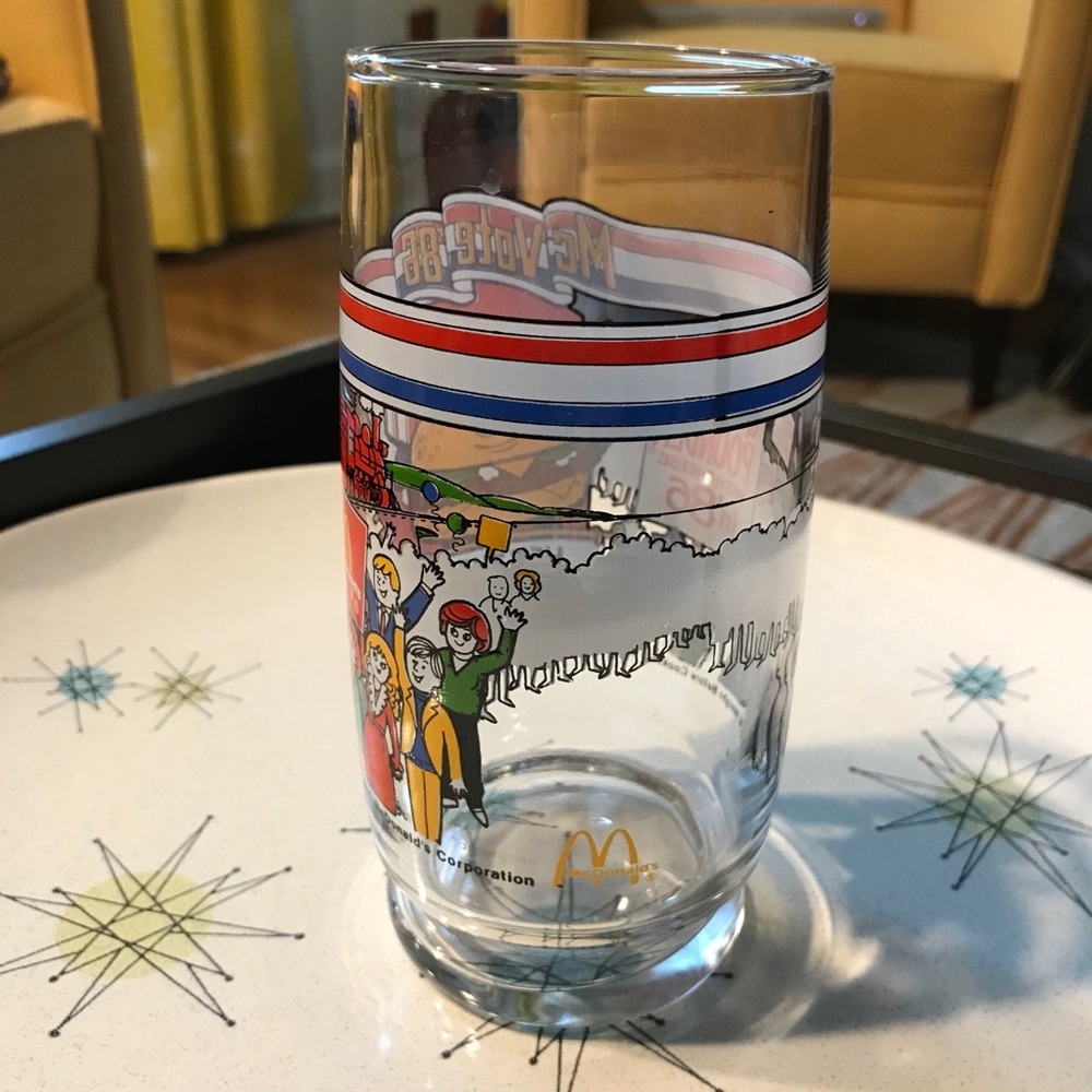 Vintage 1986 McDonald’s McVote Glass Cup - Picture 2 of 10
